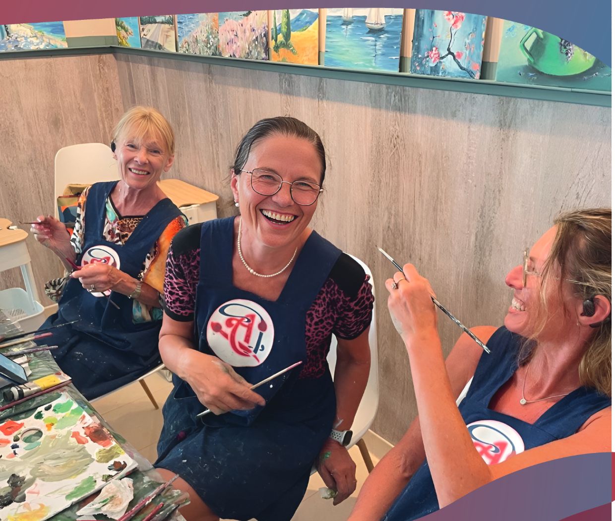 Guests painting together at AriJan